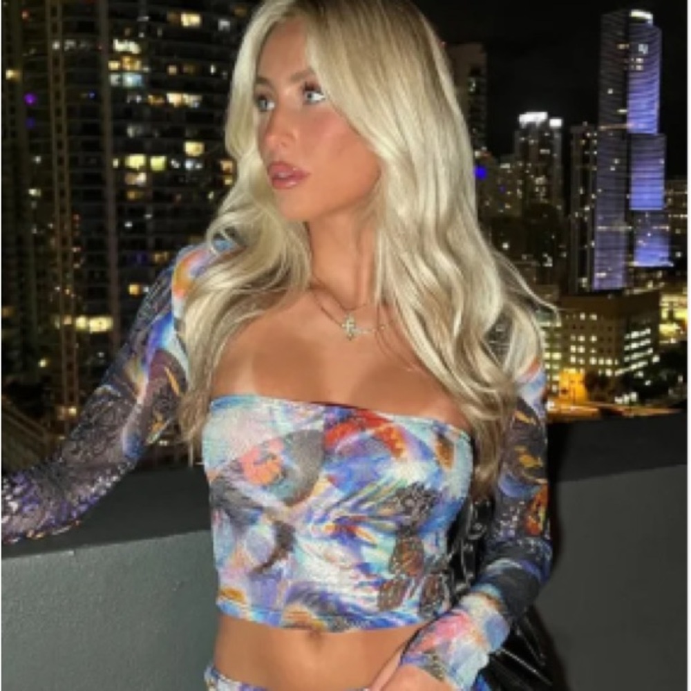 Multicolor Long Sleeve Women's Top